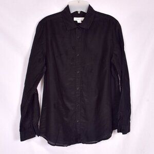 Coldwater Creek Sheer Long Sleeve Blouse Size Large 14